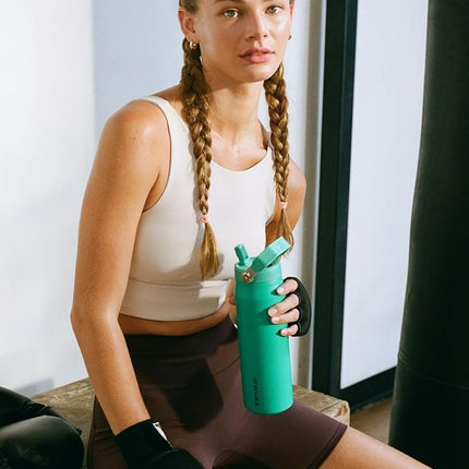 Stanley IceFlow Flip Straw 2.0 Water Bottle 24 Oz - Built in Straw for Travel and Sports, Lightweight Leak Proof, Stainless Steel Vacuum Insulated, BPA Free, Sienna