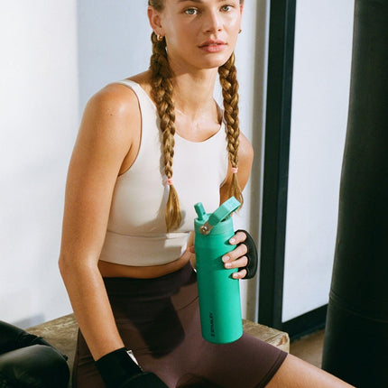 Stanley IceFlow Flip Straw 2.0 Water Bottle 24 oz | Built-In Straw with Larger Opening | Lightweight and Leak Resistant | Insulated Stainless Steel | BPA-Free | Meadow