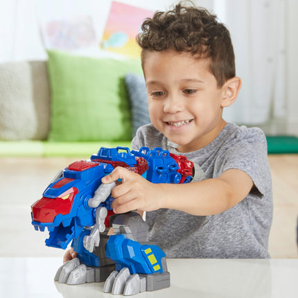 Transformers Aventuras Dinobot Optimus Prime T-Rex Juguete transformable con luces y sonidos, figura de acción de más de 22 cm, a partir de 3 años