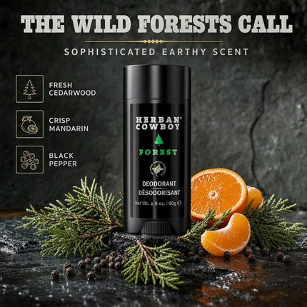 Pack of 2 x Herban Cowboy Deodorant Forest - 2.8 oz