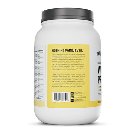Levels 2LB Vanilla Bean 100% Grass Fed Whey Protein, Undenatured, No GMOs