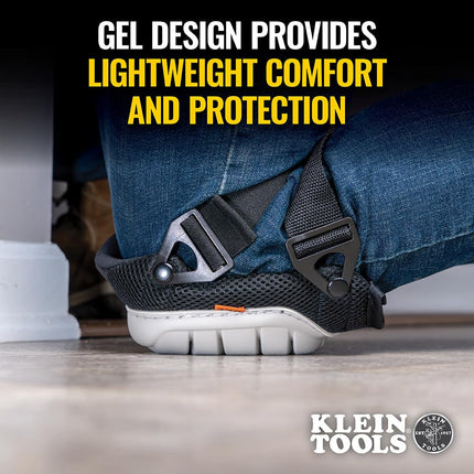 KLEIN TOOLS 60849 Non-Marring Knee Pads for Work, Construction, Tile, Flooring, for Men and Women, Lightweight Gel and Foam Padding, One Size