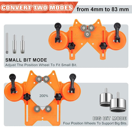 Semderm Diamond Hole Saw Kit, Tile Hole Saw with Double Suction Cups Hole Saw Guide Jig Fixture, Diamond Drill Bits for Glass, Porcelain Tile, Ceramic, Grantite, Marble