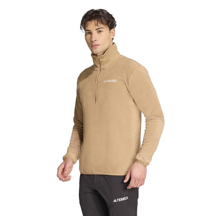 adidas Men's Terrex Multi Essentials Half Zip Fleece Jacket, cardboard, S