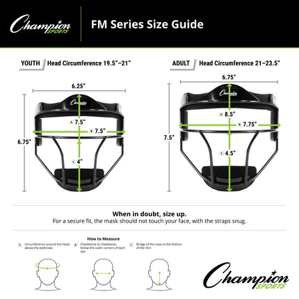 Champion Sports FMABK Softball Fielder's Face Mask, Black