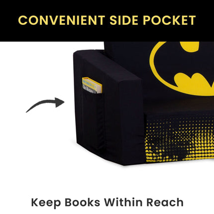 Sofá plegable Cozee de Batman - Sofá convertible 2 en 1 en tumbona para niños de Delta Children