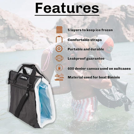 AO Coolers AO18MOTO Motorcycle Saddle Bags Soft Cooler Saddlebag Insert (15-Can Capacity), Black