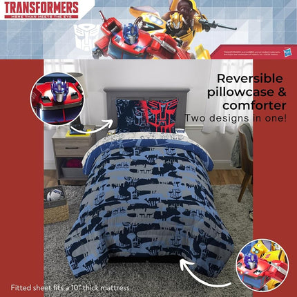 Franco Transformers Optimus Prime Super Soft Comforter and Sheet Set with Sham, 4 Piece Twin Size, (Official Licensed Product) Collectibles
