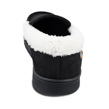 Dickies Closed Back Corduroy Venetian Slipper with Indoor/Outdoor Sole, Black, XL
