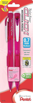 Pentel Breast Cancer Awareness Twist Erase CLICK Automatic Pencil, 0.7mm (PD277TBP2P-BC)