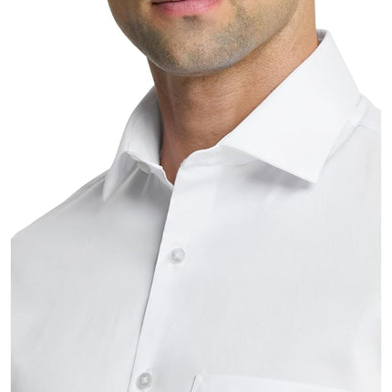 Van Heusen Men's Dress Shirt Regular Fit Poplin Solid, White, 14.5" Neck 32"-33" Sleeve
