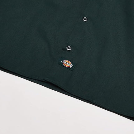 Dickies Men's Short-Sleeve Work Utility Button Down Shirt, Hunter Green V1, S