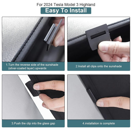 KUNIST Roof Sunshades for Tesla Model 3 2026, Upgraded [No-Sag,No Gap]
