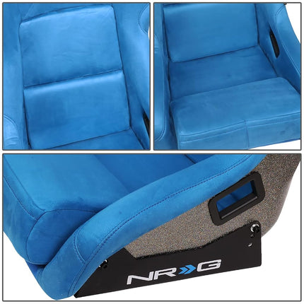 NRG Innovations NRG-FRP-302BL-ULTRA Universal Fixed Back Bucket Racing Seat for 6-Point Harnesses, Size L, Blue Seat Cover