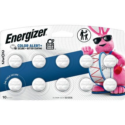 Energizer 2032 Batteries (10 Pack), 3 V Lithium Batteries