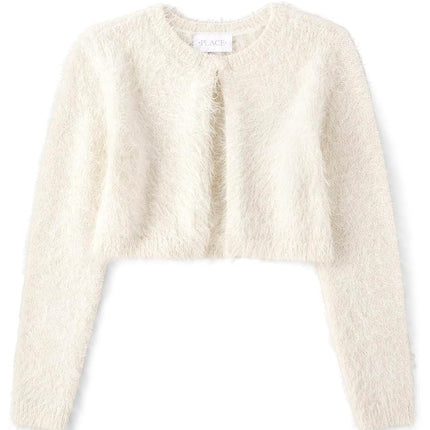 The Children's Place Girls' Long Sleeve Shrug Cardigan, Cream, X-Large