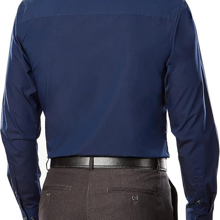 UNLISTED Men's Dress Shirt Solid, Medium Blue, 17"-17.5" Neck 34"-35" Sleeve