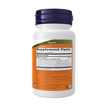 NOW Probiotic-10 25 Billion,50 Veg Capsules