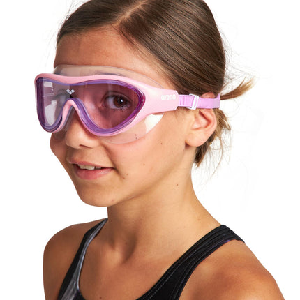 ARENA The One Mirror Uni-Children's Swimming Goggles, for Children Aged 6 to 12, Large Fit, Polycarbonate Lens, Blue/Water/Violet