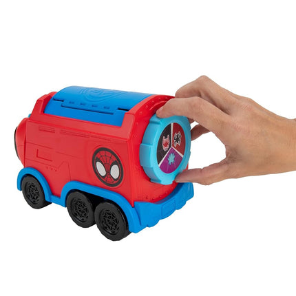 MARVEL’S SPIDEY AND HIS AMAZING FRIENDS WEB SPINNING HAULER - 8-Inch 3-In-1 Transforming Vehicle - Toys Featuring Your Friendly Neighborhood Spideys