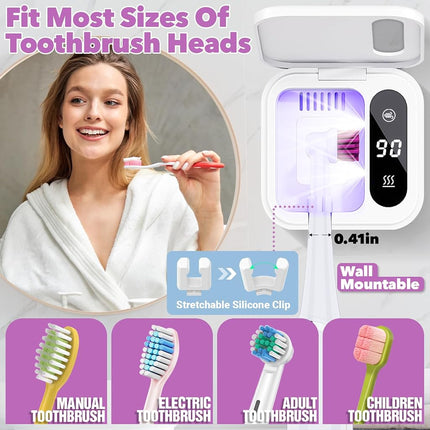 Toothbrush Sanitizer Holder, DRMXBU UV Electric Toothbrush Cleaner Case