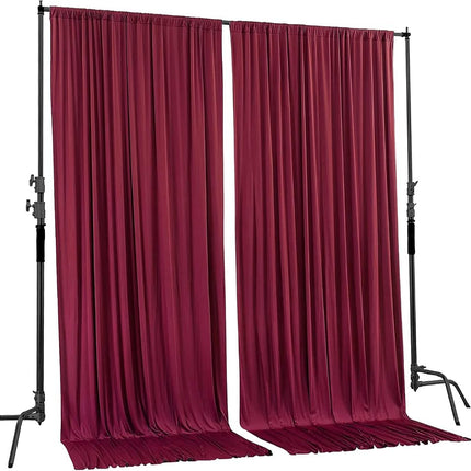 AK Trading CO. 10 feet x 10 feet Polyester Backdrop Drapes Curtains Panels with Rod Pockets - Wedding Ceremony Party Home Window Decorations - Burgundy (DRAPE-5x10-BURGUNDY)
