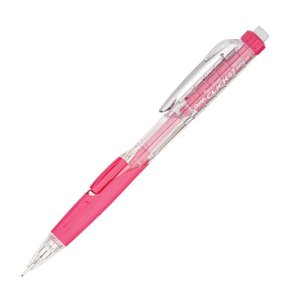 Pentel Twist-Erase CLICK Mechanical Pencil (0.7mm) Transparent Pink Barrel, Box of 12 (PD277TP)