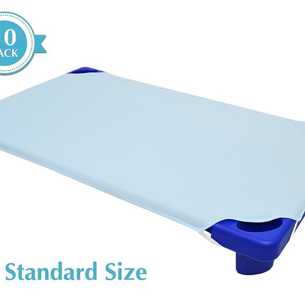 American Baby Company Juego de 10 sábanas de percal 100 % algodón para cuna estándar de guardería, azul, 23" x 51"