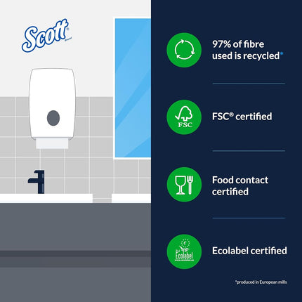 Scott Multifold Hand Towels, Z-Fold White Paper Towels for Bathroom, Soft, Strong, Eco-Friendly, Highly Absorbent, 16 Packs x 250 Z-Fold Paper Sheets (4,000 Sheets Total). Model nr. 1804
