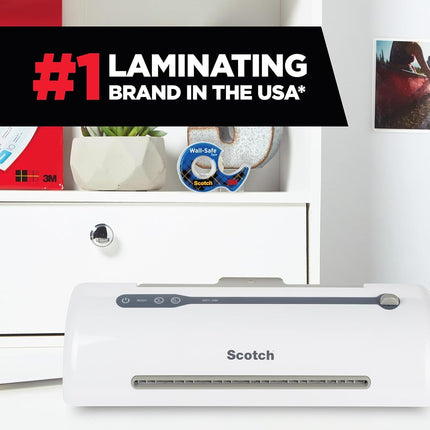 Scotch Rapid Thermal Laminator, Ready in 1 Minute, Never Jam Technology Automatically Prevents Misfed Items, 9 inch, Includes 2 Pouches (TL909X-EF)