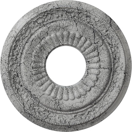 20 5/8"OD x 6 1/4"ID x 1 3/8"P Lauren Ceiling Medallion (Fits Canopies up to 6 1/4"), Hand-Painted Ultra Pure White Crackle