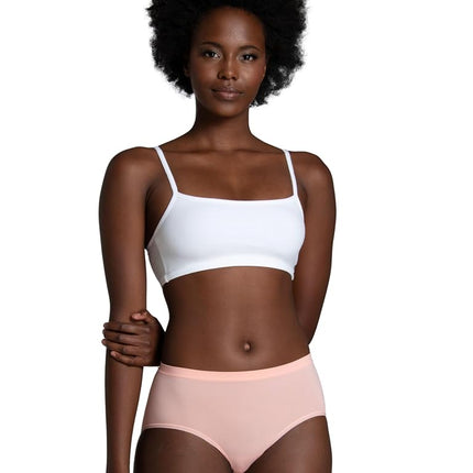 Fruit of the Loom Women's No Show Seamless Underwear, Amazing Stretch & No Panty Lines, Available in Plus Size Briefs, Assorted, L (Pack of 6)
