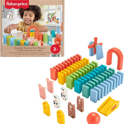 Fisher-Price Wood Preschool Game Domino Run Playse