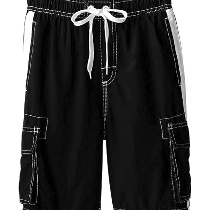 Kanu Surf Big Boys' Barracuda Swim Trunk, Black, Large (14/16)