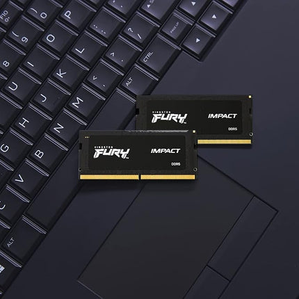 Kingston FURY Impact XMP 32GB 6000MT/s DDR5 CL38 SODIMM (Kit of 2) Notebook Gaming Memory - KF560S38IBK2-32