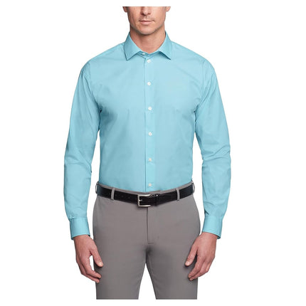 Kenneth Cole Men's Solid Dress Shirts, Aqua, 18"-1
