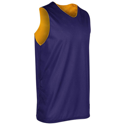 CHAMPRO Polyester Reversible Basketball Jersey, Youth Small, Purple, Gold