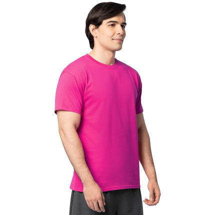 Camisetas de algodón Eversoft para hombre Fruit of the Loom (tallas regulares y grandes), cuello redondo, paquete de 2 unidades, rosa cibernético, Mediana