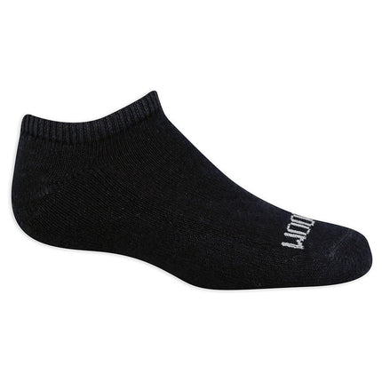 Fruit of the Loom Boys Dual Defense Cushion Comfort No Show Socks 10 Pack, Black, Boys' Shoe Size: 7-8.5