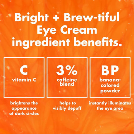 e.l.f. SKIN Bright + Brew-tiful Eye Cream, Helps Brighten Appearance Of Undereye Dark Circles & Repair Puffiness, Vegan & Cruelty-Free