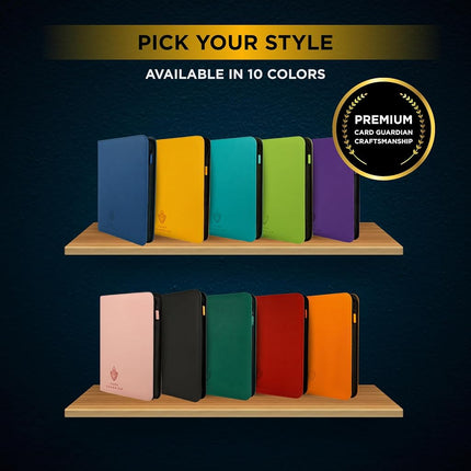 Card Guardian - 9 Pocket Premium Binder with Zipper for 360 cards - side loading pockets for Trading Card Games TCG (Yellow)