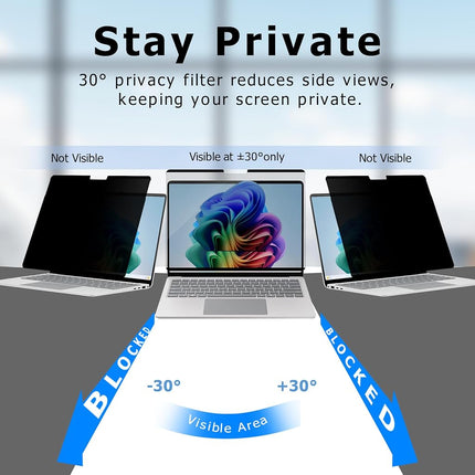 Adeway Privacy Screen Protector for Surface Laptop 6/5/4/3 15 Inch, Magnetic Nano, Anti-Spy, Removable, Blue Light & UV Blocking, Anti-Glare