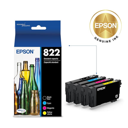 Epson DURABrite Ultra T822 Standard Capacity Cartridge Ink - Black and Color Combo (T822120-BCS)