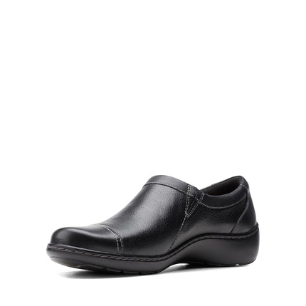 Clarks - Womens Cora Giny Shoes, 7 UK Narrow, Black Tumbled