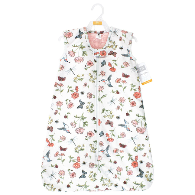 Hudson Baby Saco de dormir unisex de felpa de piel sintética para bebé, manta usable, diseño de colibrí y jardín, 18-24 meses, diseño de colibrí y jardín, 18-24 meses