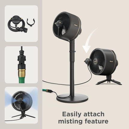 Shark FlexBreeze Pedestal & Tabletop Oscillating Fan with Remote, Indoor & Outdoor, Portable, Corded & Cordless with InstaCool Misting Attachment, White, FA222WH