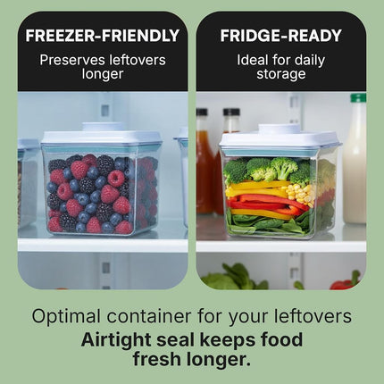 iChewie - BopTop (1pc) Airtight Food Storage Container – Mechanical Silicone Seal Canister - BPA-Free - 1700ml