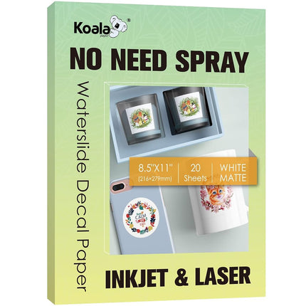 Koala Matte Waterslide Decal Paper for Inkjet & La