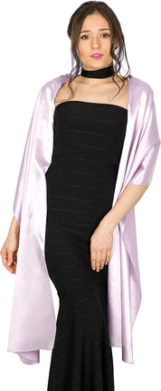 BlackButterfly Satin Evening Shawl Wrap, Black, 19