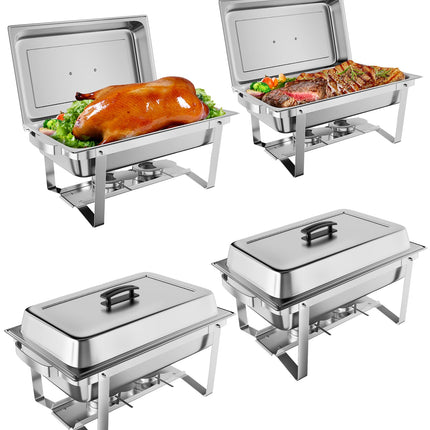 Takywep Chafing Dish Buffet Set 4 Pack, 8 QT Stain